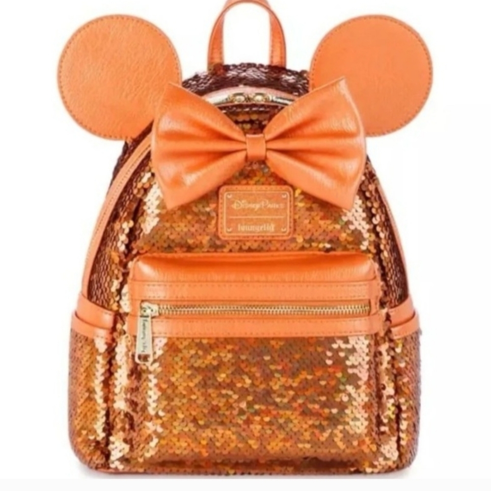 Loungefly Minnie Mouse  Sequin Peach Punch Backpack. Price Is Firm